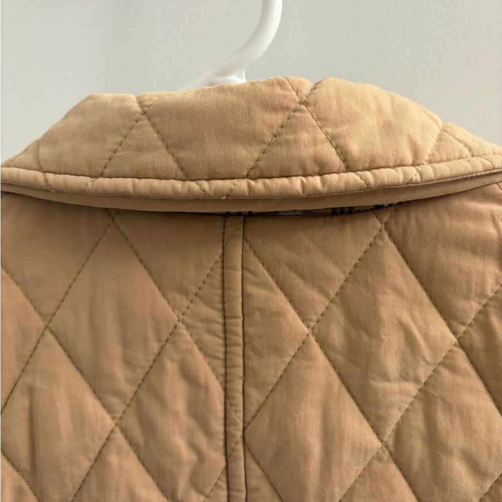 Vintage LL Bean Quilted Khaki Plaid Insulated Barn Coat Size Small - Picture 11 of 17